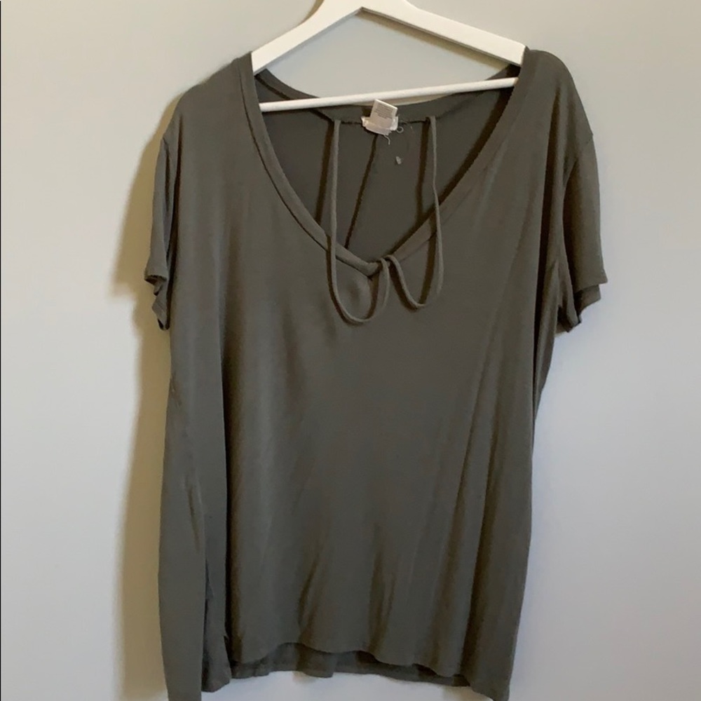 Green Flowy Top.